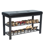 Simplify Entryway Bench with Shoe Storage in Black - 32x 12.6x 18