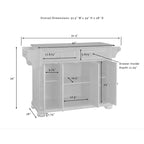 Crosley Alexandria Granite Top Full Size Kitchen Island/Cart - 51.5 W x 18 D x 34 H