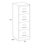Hirsh 26.5D 4-drawer Legal Size Commercial Vertical File Cabinet