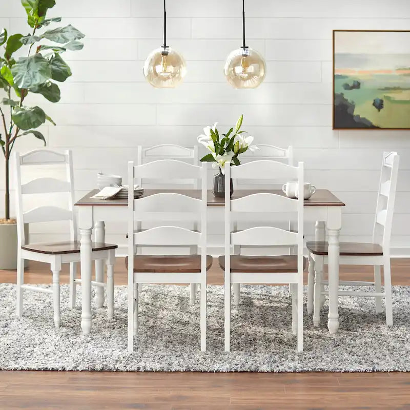 Simple Living Skipton Walnut/ White Rubberwood Rectangular Table - Walnut