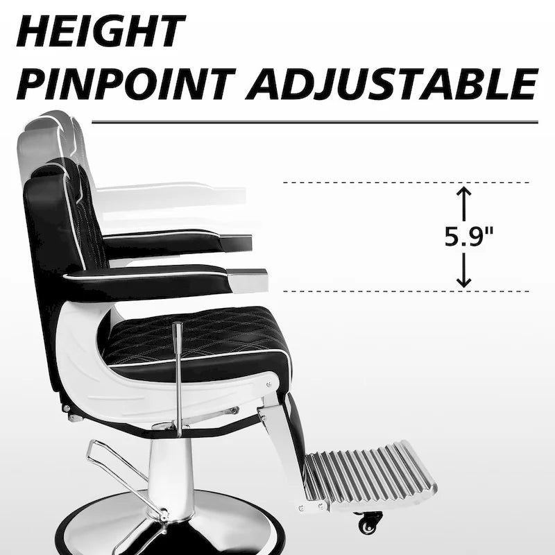 Heavy Duty Barber Chair,Vintage Salon Chair for Barbershop,Barber Salon Beauty Tattoo Equipment - N/A
