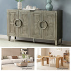 Connie 58 Contemporary Sideboard Buffet with Round Solid Wood Door Handles by HULALA HOME