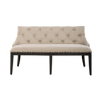 Americana Farmhouse Black Upholstered Shelter Dining Bench