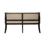 Americana Farmhouse Black Upholstered Shelter Dining Bench