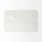 Preston White Marble Top w/Gold Metal Base Rectangular Accent Table - 17.3L x 11.3W x 22.8H