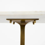 Preston White Marble Top w/Gold Metal Base Rectangular Accent Table - 17.3L x 11.3W x 22.8H