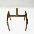 Preston White Marble Top w/Gold Metal Base Rectangular Accent Table - 17.3L x 11.3W x 22.8H