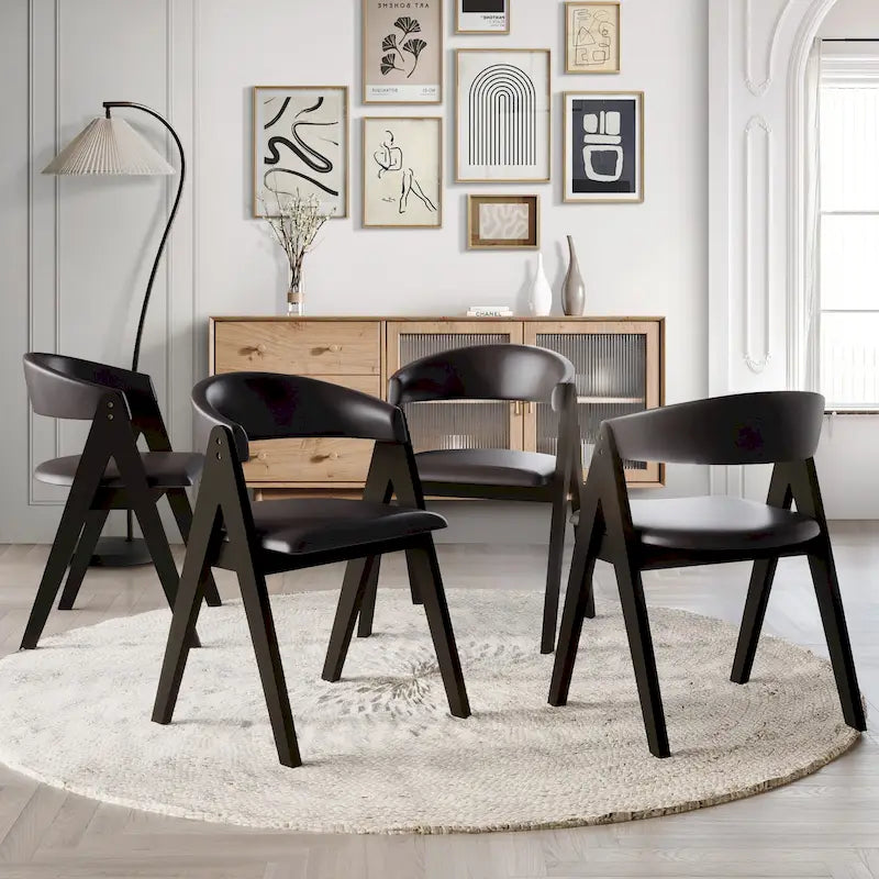 CraftPorch Transitional V-shaped Dining Chairs (Set of 4)