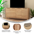 60 Buffet Cabinet with 4 Soft Close Doors and Adjustable Shelves - 15.75D x 59.25W x 29.75H