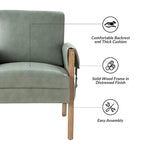 Olivia Farmhouse Faux Leather Accent Chair with Solid Wood Legs Sets of 2 by HULALA HOME