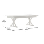 7' x 40 Rectangular Antique Rustic Solid Pine Folding Dining Table