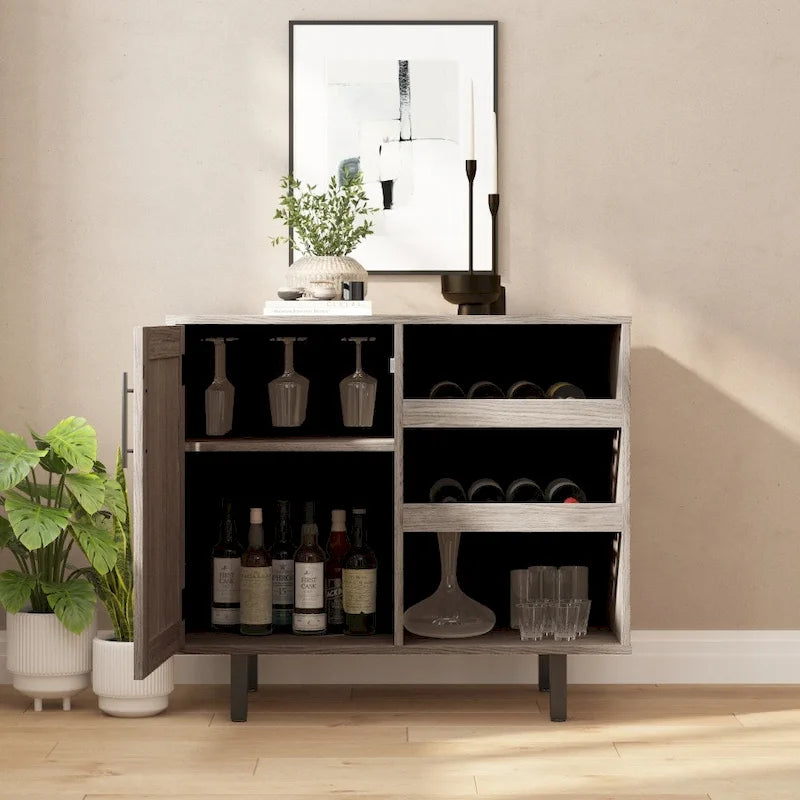 Sideboard and Bar Cabinet with Open and Closed Storage