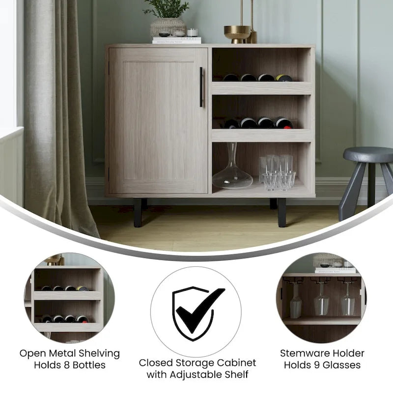 Sideboard and Bar Cabinet with Open and Closed Storage