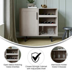 Sideboard and Bar Cabinet with Open and Closed Storage