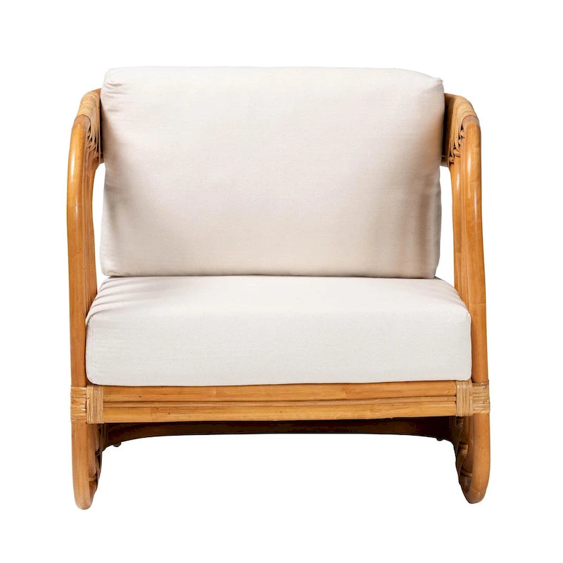 Modern Bohemian Natural Rattan Arm Chair