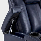 MCombo Power Recliner Chair, Home Theater Seating with Adjustable Headrest and Tray Table, Breathable Leather HTS422