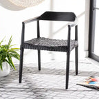 Woven Leather & Solid Wood Accent Chair (Fully Assembled) - 22 W x 20.5 L x 28.5 H