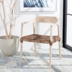 Woven Leather & Solid Wood Accent Chair (Fully Assembled) - 22 W x 20.5 L x 28.5 H