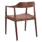 Woven Leather & Solid Wood Accent Chair (Fully Assembled) - 22 W x 20.5 L x 28.5 H