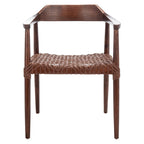 Woven Leather & Solid Wood Accent Chair (Fully Assembled) - 22 W x 20.5 L x 28.5 H