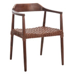 Woven Leather & Solid Wood Accent Chair (Fully Assembled) - 22 W x 20.5 L x 28.5 H