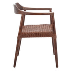 Woven Leather & Solid Wood Accent Chair (Fully Assembled) - 22 W x 20.5 L x 28.5 H