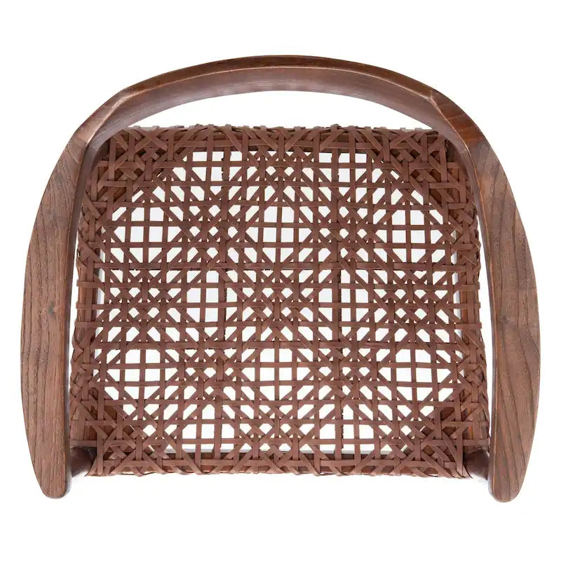 Woven Leather & Solid Wood Accent Chair (Fully Assembled) - 22 W x 20.5 L x 28.5 H