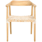 Woven Leather & Solid Wood Accent Chair (Fully Assembled) - 22 W x 20.5 L x 28.5 H
