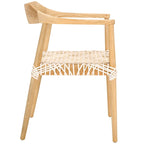 Woven Leather & Solid Wood Accent Chair (Fully Assembled) - 22 W x 20.5 L x 28.5 H