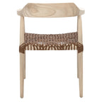 Woven Leather & Solid Wood Accent Chair (Fully Assembled) - 22 W x 20.5 L x 28.5 H