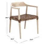 Woven Leather & Solid Wood Accent Chair (Fully Assembled) - 22 W x 20.5 L x 28.5 H