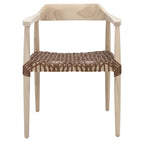 Woven Leather & Solid Wood Accent Chair (Fully Assembled) - 22 W x 20.5 L x 28.5 H