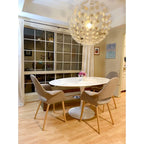 Organic Upholstered Fabric Modern Armchair with Natural Wooden Legs for Dining Room Office or Accent Lounge Side Chair