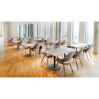 Organic Upholstered Fabric Modern Armchair with Natural Wooden Legs for Dining Room Office or Accent Lounge Side Chair