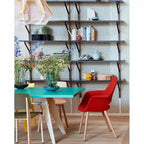 Organic Upholstered Fabric Modern Armchair with Natural Wooden Legs for Dining Room Office or Accent Lounge Side Chair