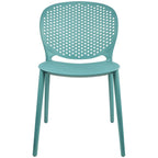 Modern Plastic Garden Patio Indoor or Outdoor Dining Stackable Chair UV Protected Armless With Dot Back Surf