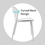 Modern Plastic Garden Patio Indoor or Outdoor Dining Stackable Chair UV Protected Armless With Dot Back Surf