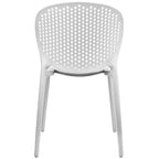 Modern Plastic Garden Patio Indoor or Outdoor Dining Stackable Chair UV Protected Armless With Dot Back Surf