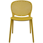 Modern Plastic Garden Patio Indoor or Outdoor Dining Stackable Chair UV Protected Armless With Dot Back Surf
