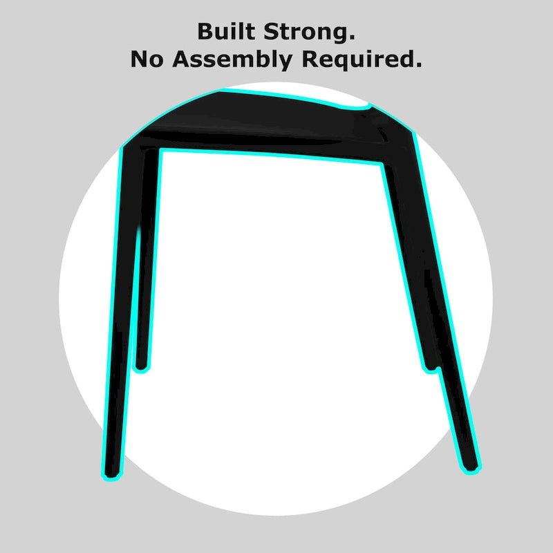 Modern Plastic Garden Patio Indoor or Outdoor Dining Stackable Chair UV Protected Armless With Dot Back Surf