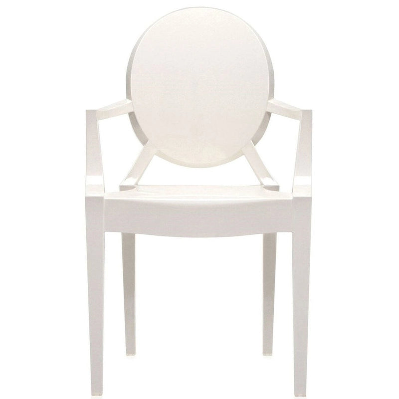 Designer Style Modern Dining Kitchen Crystal Clear Molded Plastic Transparent with arm Chairs Indoor Outdoor