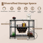 Costway Wine Cabinet Bar Table Rack Table for Drinks Glasses with - See Details