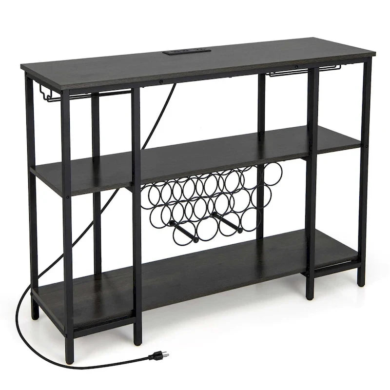 Costway Wine Cabinet Bar Table Rack Table for Drinks Glasses with - See Details