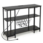 Costway Wine Cabinet Bar Table Rack Table for Drinks Glasses with - See Details