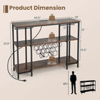 Costway Wine Cabinet Bar Table Rack Table for Drinks Glasses with - See Details