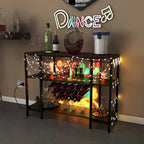Costway Wine Cabinet Bar Table Rack Table for Drinks Glasses with - See Details