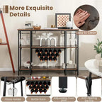 Costway Wine Cabinet Bar Table Rack Table for Drinks Glasses with - See Details