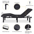 397lbs With 2-Point Massage, Dual Motors, Wireless Remote Control, Electric Lift Bed