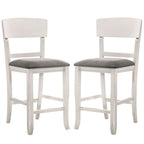 Wooden Counter Height Chair with Curved Back, Set of 2 - 18.5 L x 20.5 W x 40 H