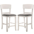 Wooden Counter Height Chair with Curved Back, Set of 2 - 18.5 L x 20.5 W x 40 H